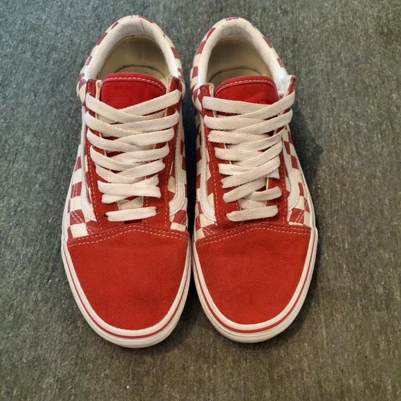 Vans primary check old skool shoe (red) - Picture 1 of 7